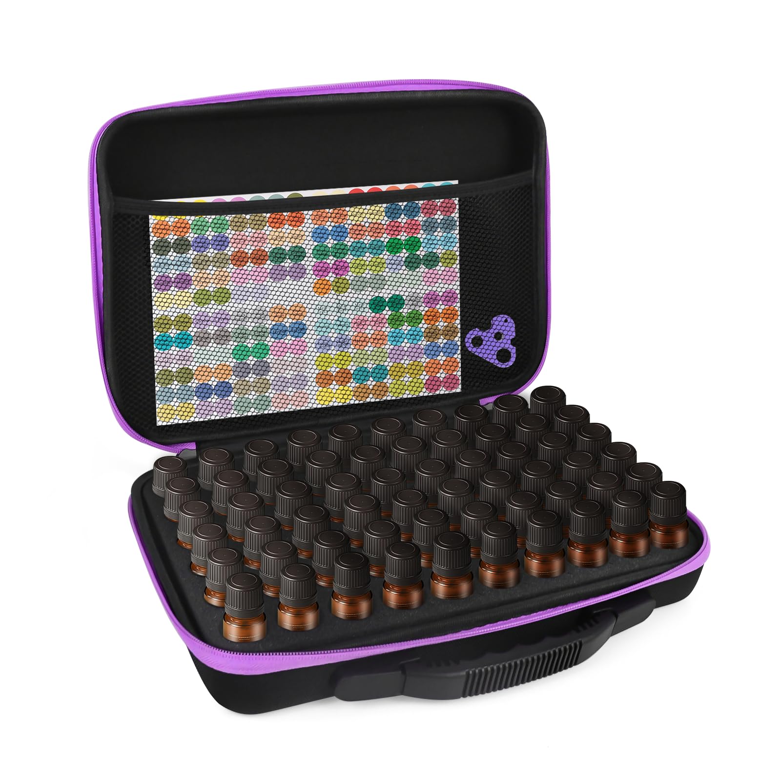 Esoes 60 Bottles Essential Oil Holder Traveling EVA Carrying Case Large Capacity Nail Polish Storage Box Organizer Nail Varnish Storage Bag Foam Insert Tote