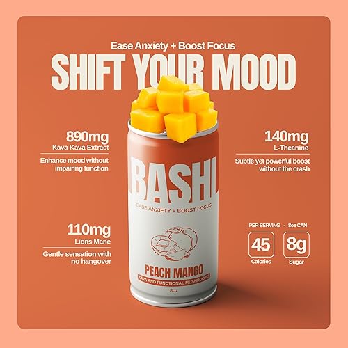 Miniatura 3 de Bashi - Kava Drink Experience - Relajación natural y alivio del estrés - Extracto de kava a base de plantas - Sin alcohol, sin cafeína - Mango de