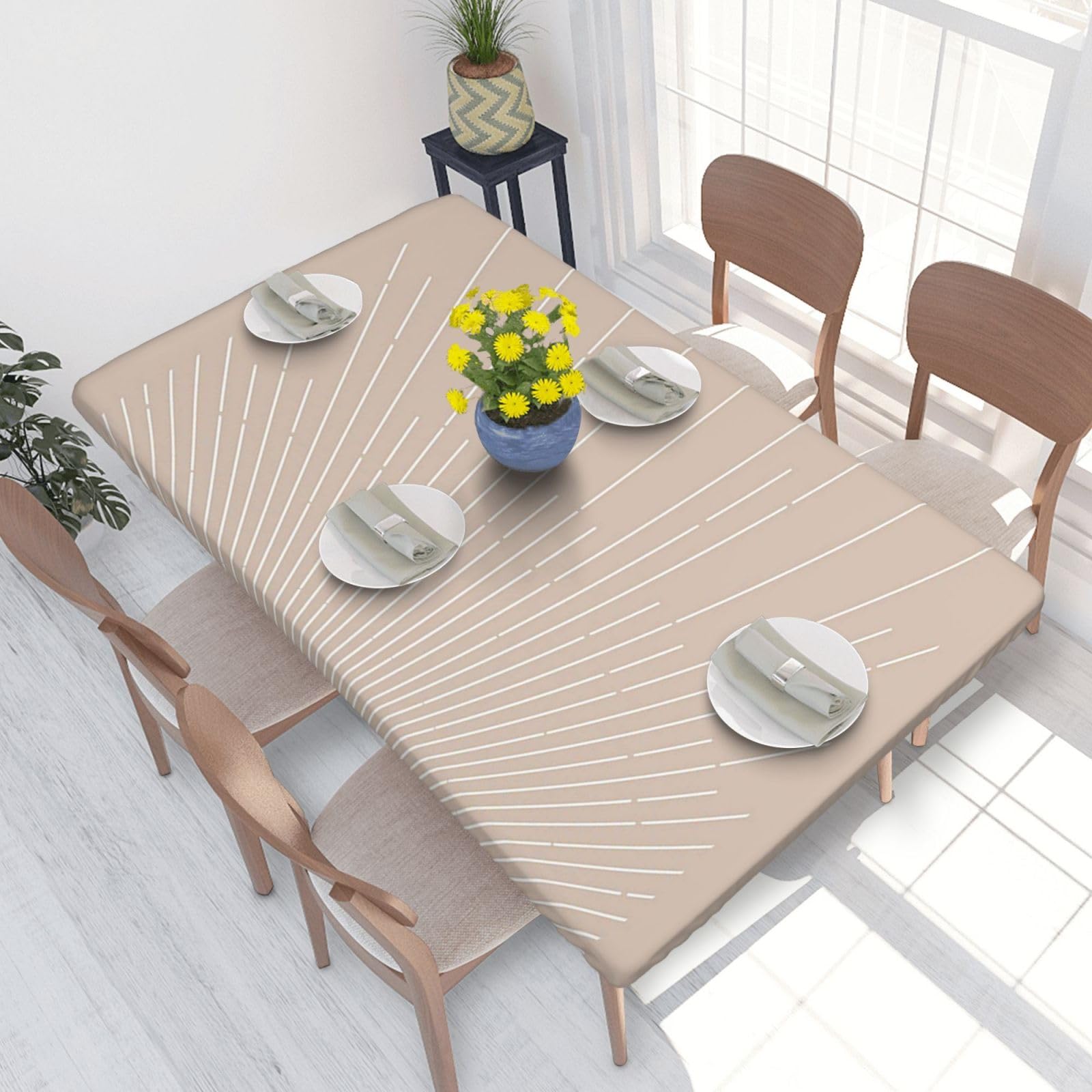 BNVSADC Abstract Geometric Printed 4FT Tablecloth 122x76 CM Polyester Kitchen Water Resistant Table Cloth Dining Table Decoration Table Covers