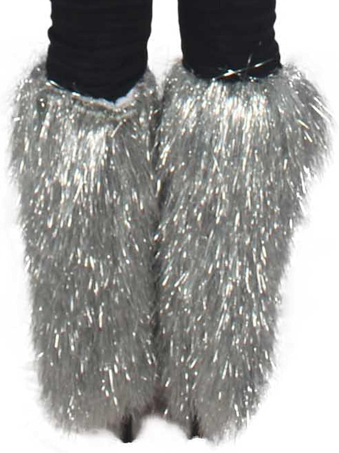 HPO Adult Unisex Tinsel Party Leg Warmers in Multiple Colors, Suitable for Halloween and Cosplay, Flame-retardant Tinsel