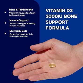 GNC Vitamin D3 50mcg Supplement, 180 Softgels, 180 Servings