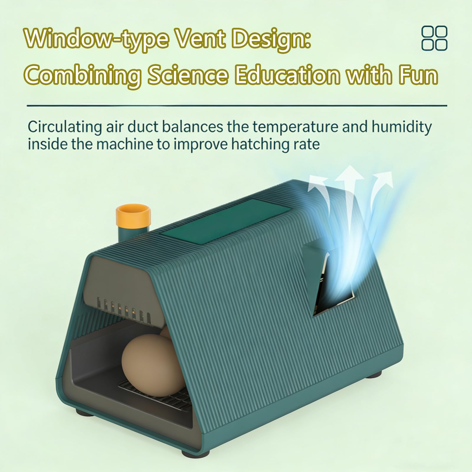 Incubadora De Huevos - Capacità Di 10 Uova Con Girauova Automatico, Controllo Dell'umidità E Candela, A Forma Di Casa Con Finestra Con Vista A 360° Per Pollo, Anatra, Quaglia