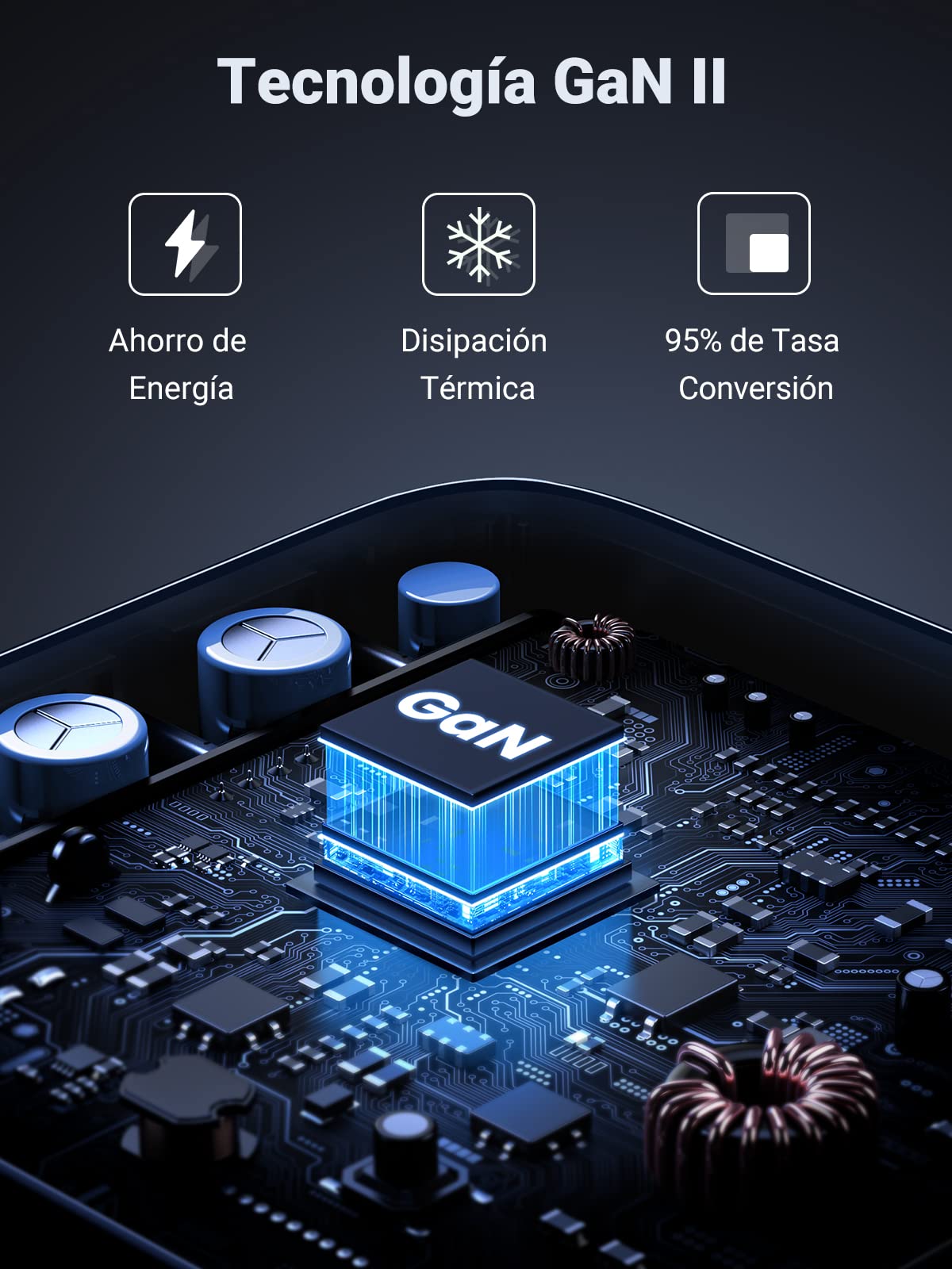 UGREEN Nexode 100 W Cargador USB C Rápido Escritorio 4 Puertos con GAN II Tech Compatible con iPhone 16 Plus Pro MAX 15 14 13 12 MacBook Pro Air iPad Galaxy S24 Ultra Plus 2 M Cable de alimentación
