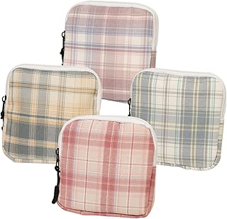 ULTECHNOVO Cotton Period Bag Menstrual Pad Pouch 4pcs Outdoor Tampon Storage Bag Tampon Pouch Napkin Pouch Key Pouch Pouches Cute Square Period Bag