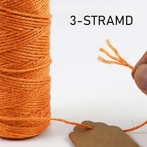 Miniatura 3 de JeogYong Cuerda de yute de 0.079 pulgadas, 328 pies de grosor, cuerda de yute natural, cuerda de cáñamo para manualidades, envoltura de regalos,
