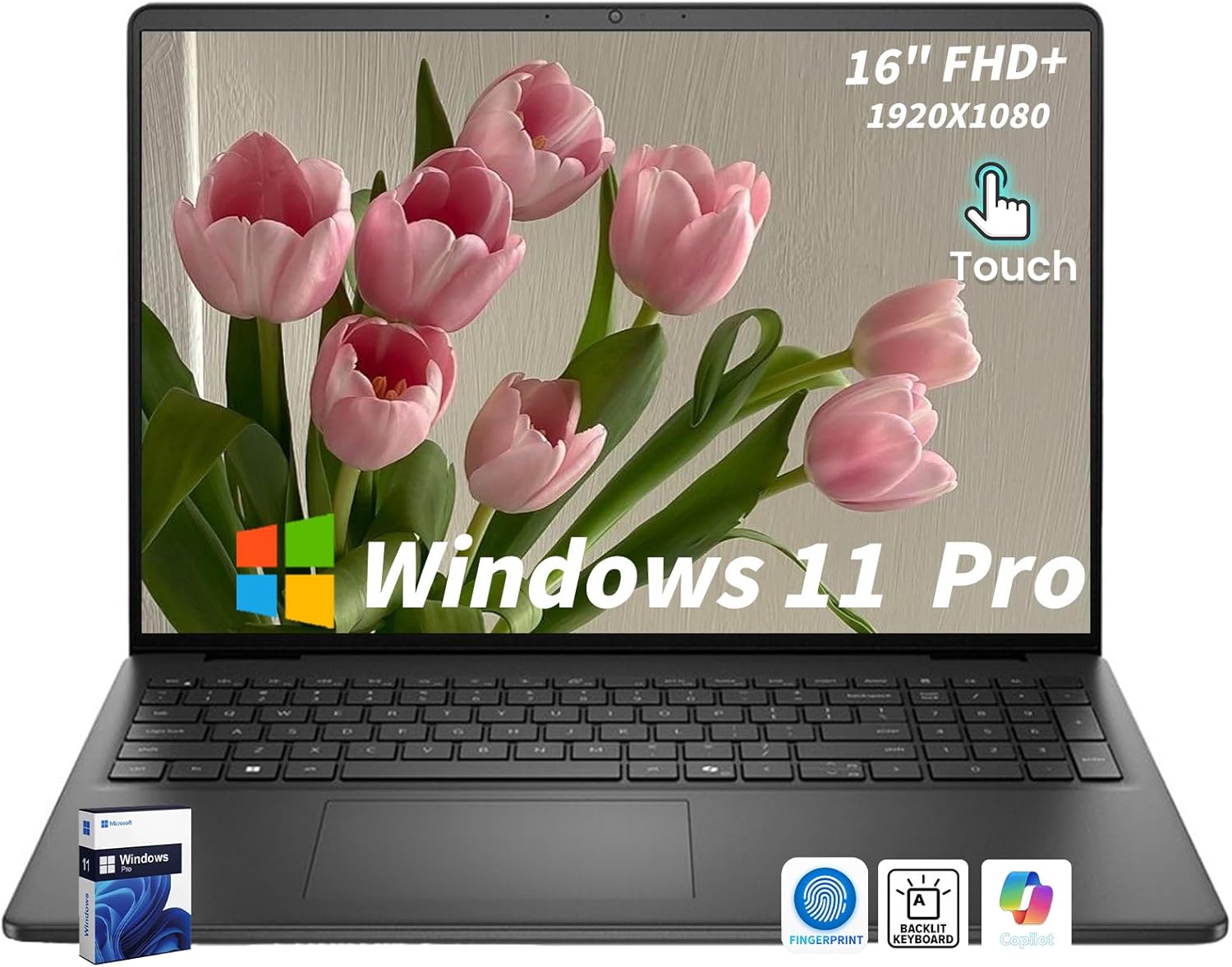 Dell 16" FHD+ Touchscreen Laptop Computer - Intel Core i7-150U Processor(10 Core, Up to 5.4Ghz), 300nits Display, Backlit Keyboard, Windows 11 Pro(64GB DDR5 RAM, 2TB SSD)