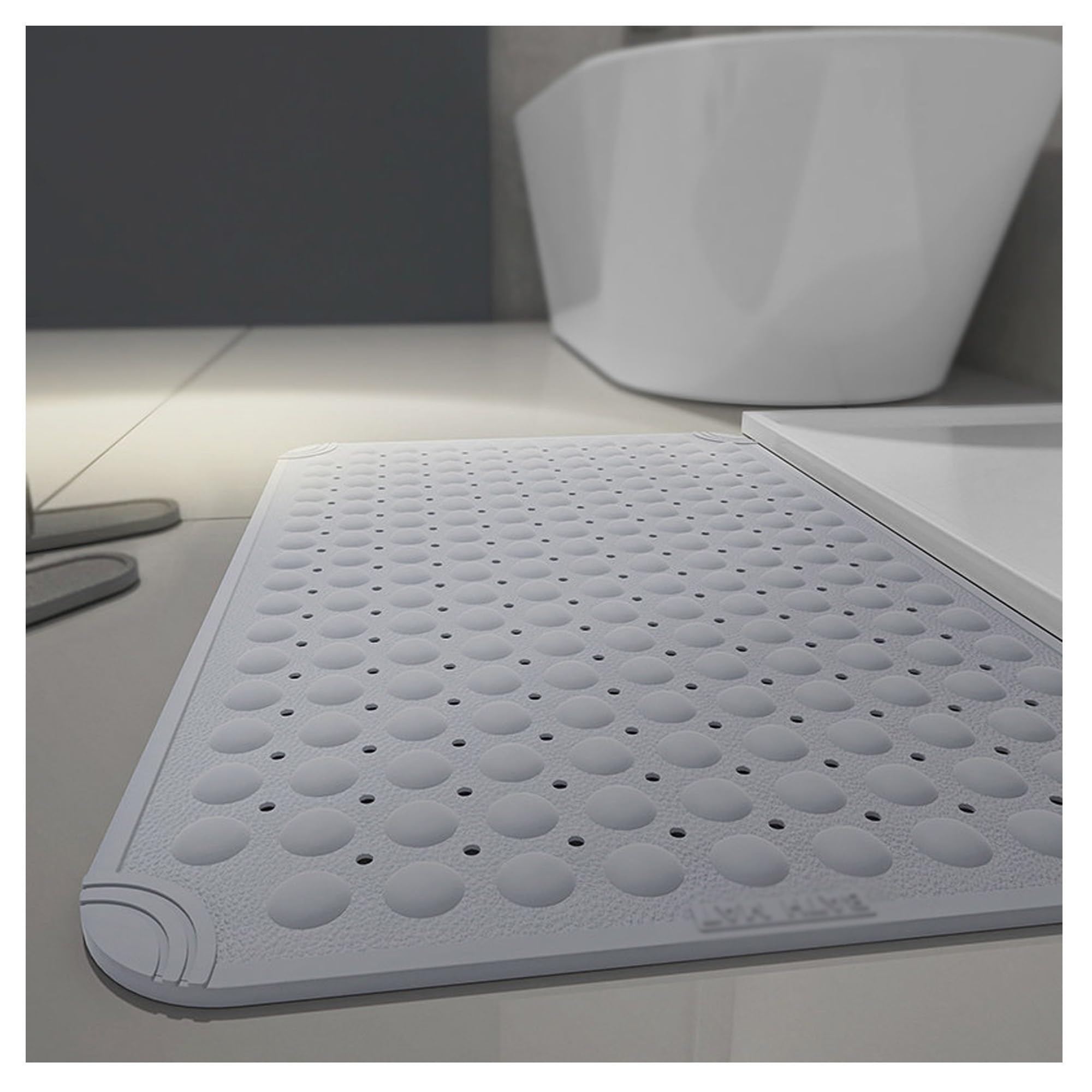 Generico Tappetino for doccia, Tappetino for doccia antiscivolo in TPE for cabina doccia, Tappetini for doccia interni con ventose for fori di scarico, antiscivolo(Silver,18.9x30.7in/48x78cm)