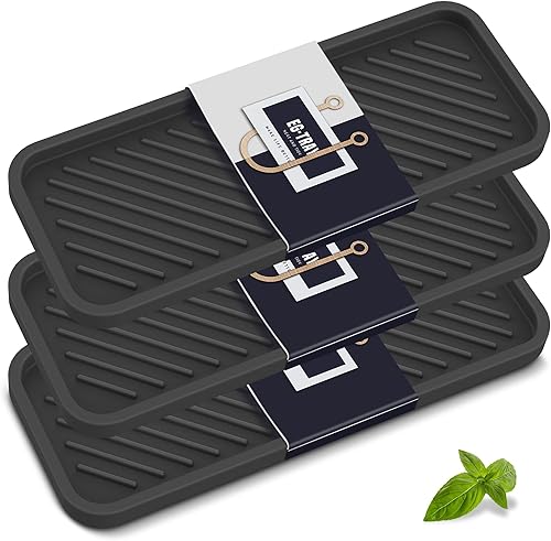 EG-SIPRO Paquete de 3 bandejas de jabón de cocina más gruesas, soporte de esponja de silicona para organizador de fregadero de cocina, dispensador
