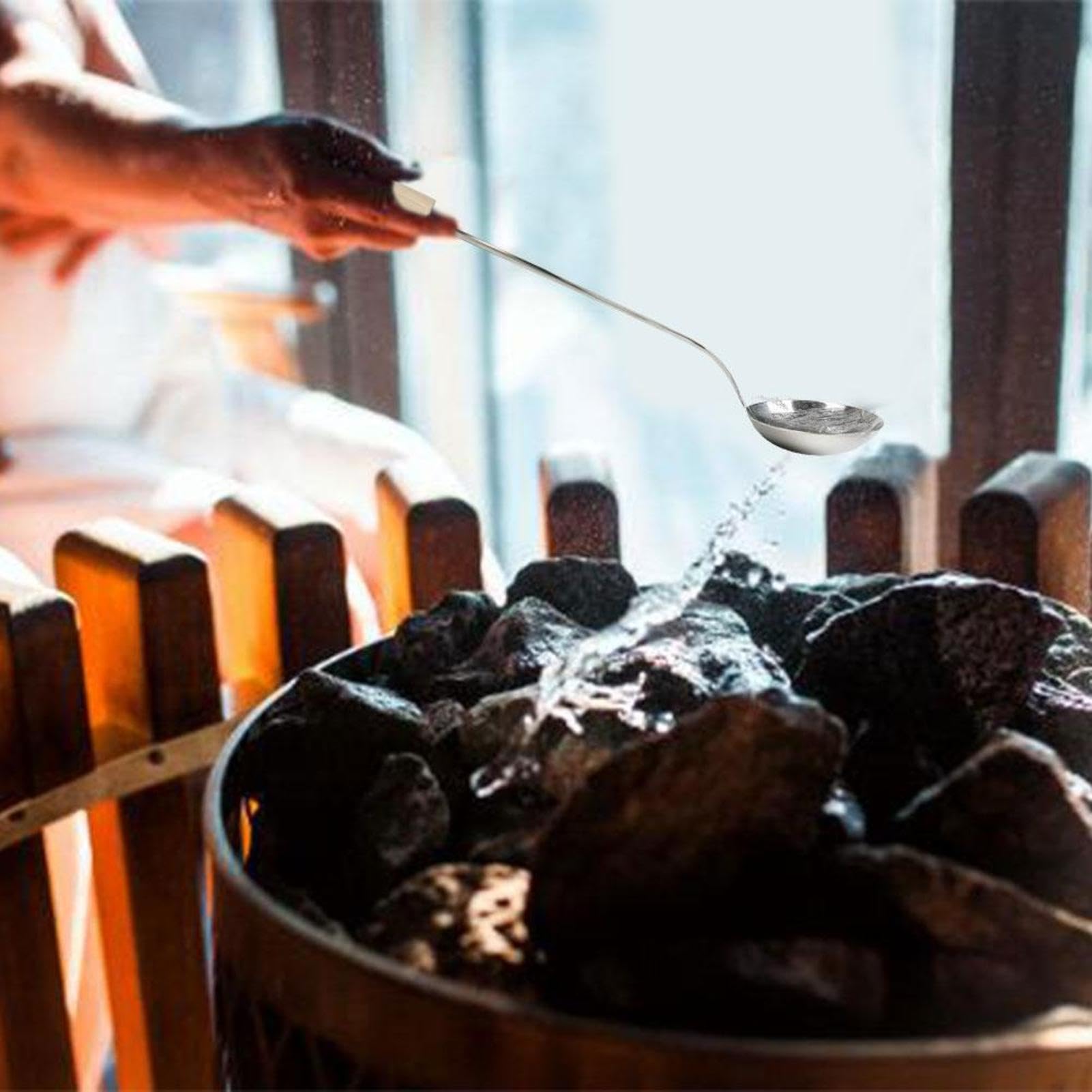 Set di secchi per sauna in acciaio , secchio , cazzuola per | acqua, maniglia per il trasporto, per vasca da bagno, rituale benessere per bagno a vapore, aromaterapia, relax, set