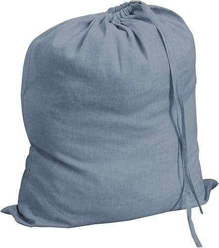 Amazhiyu Pure Linen - Cesto de ropa sucia lavable con cordón para almacenamiento de ropa sucia para dormitorio universitario o viaje