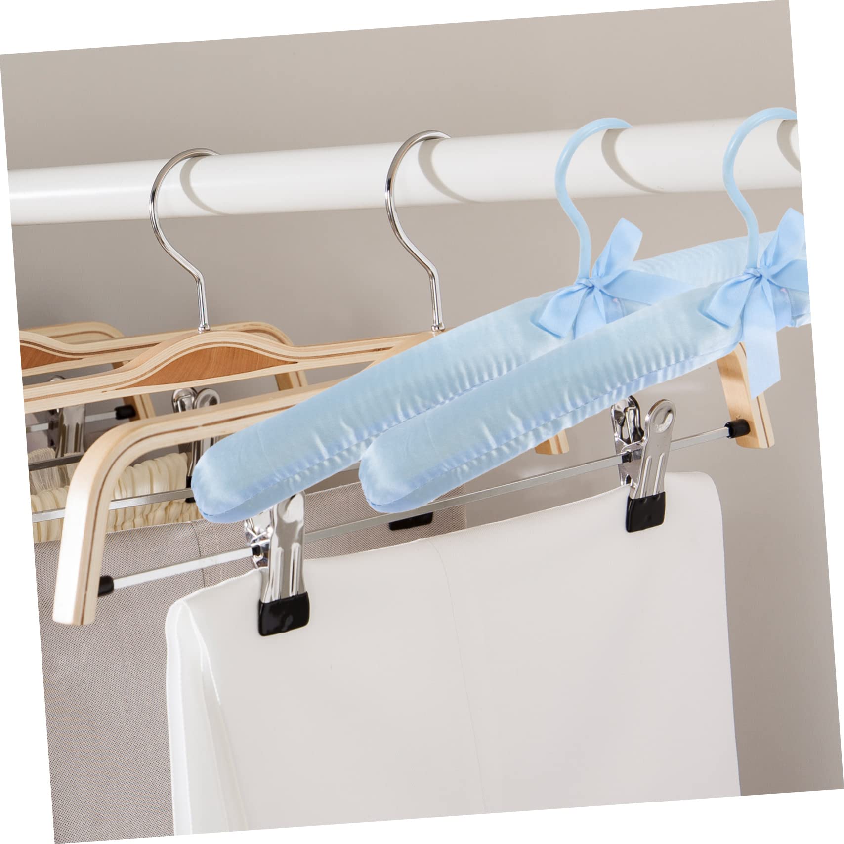 OUNONA 6Pcs Padded Garment Hangers Slip Suit Racks for Wrinkle Clothing Storage Soft Covering Elegant Colors for Organizing Dresses and