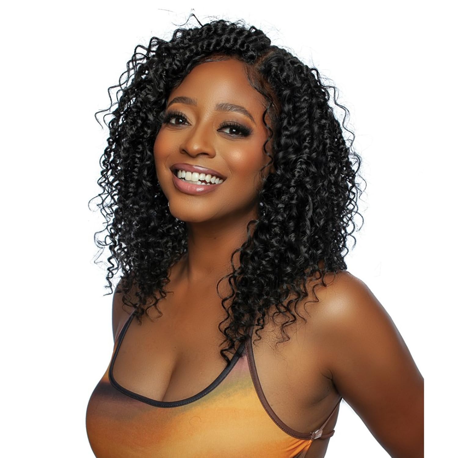 Mane Concept Unprocessed Human Hair Braids Pristine Gold Luster PGDB14 HH Deep Bulk 14" (Off Black 1B)