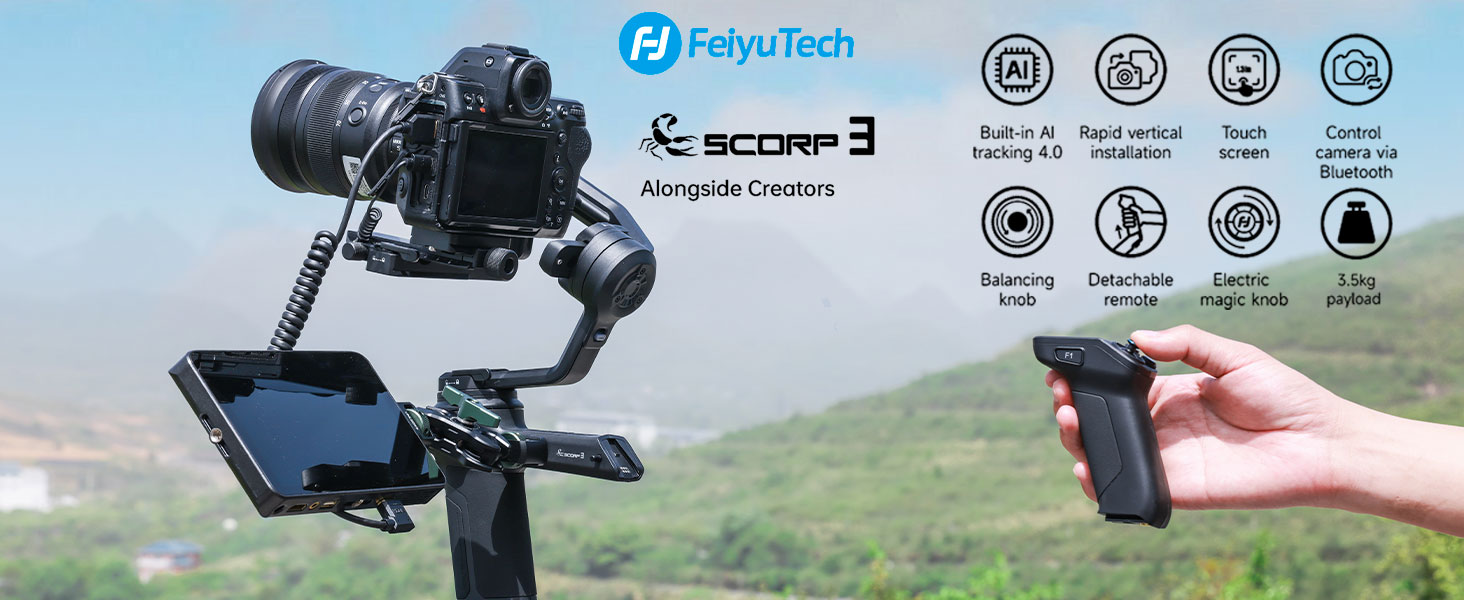 Amazon.com : FeiyuTech SCORP 3 KIT Gimbal Stabilizer for DSLR and