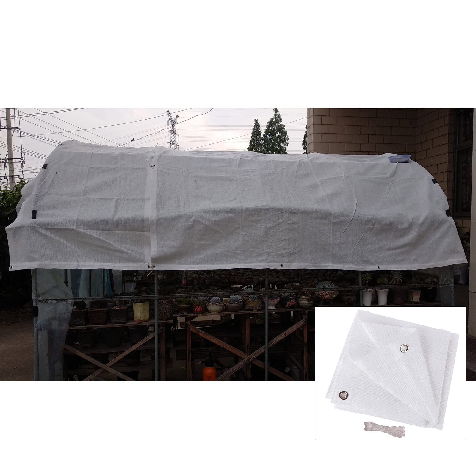 Filet d'ombrage de jardin avec œillets bâche de protection plantes et fleurs 3x8m
