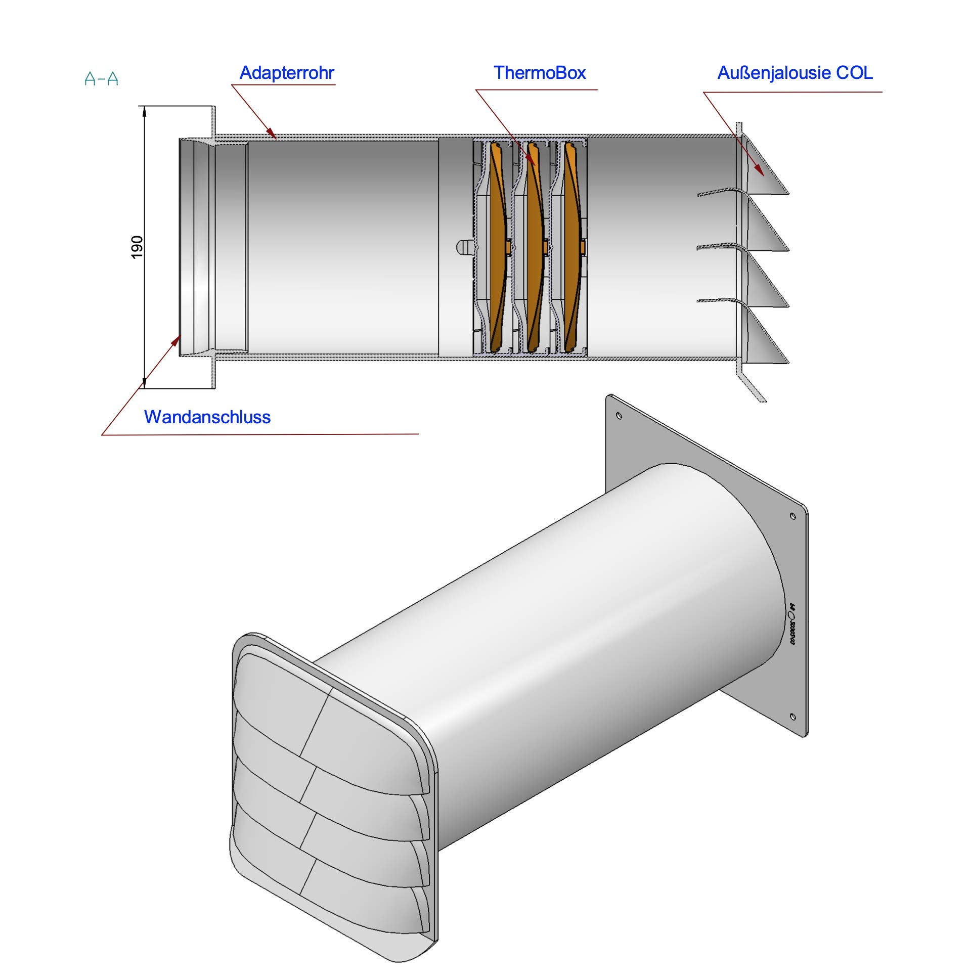 E-Jal Col 150 Mauerkasten inkl. THERMOBOX