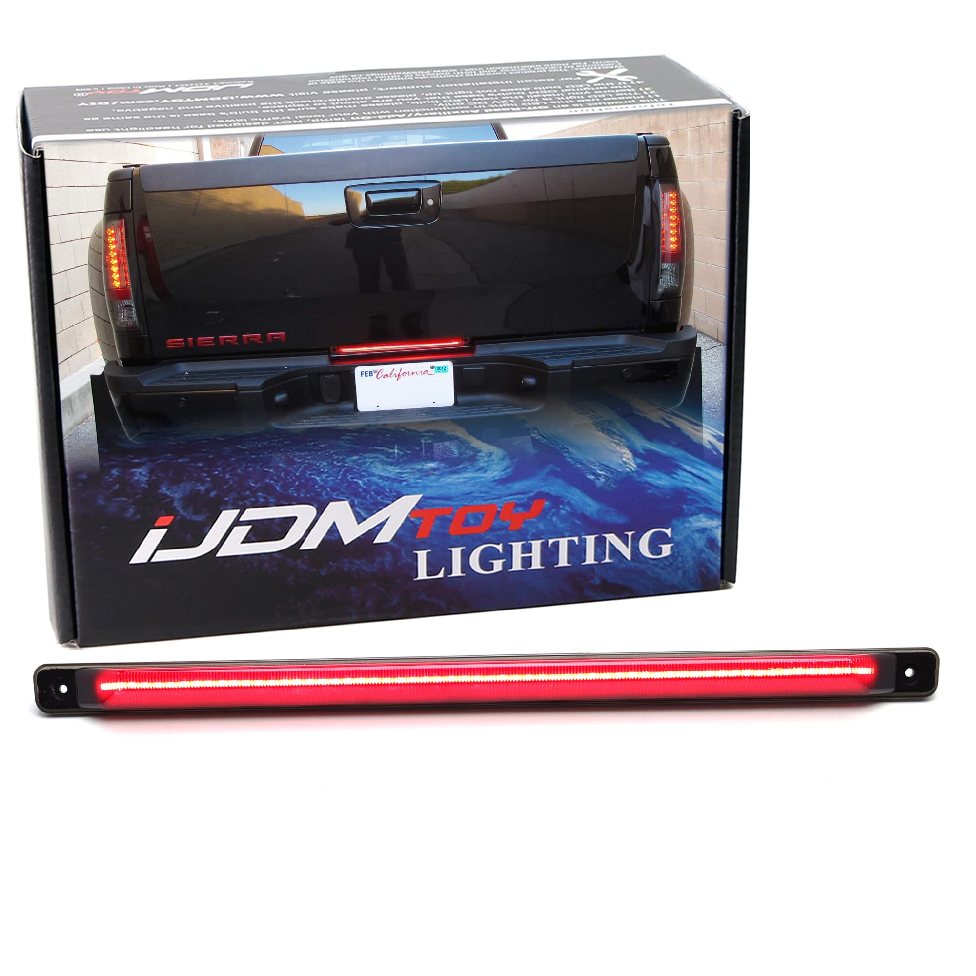 iJDMTOY Smoked Lens 54-SMD Full LED Rear Tailgate ID Lightbar, Compatible With Chevrolet Silverado 2500HD 3500HD GMC Sierra 2500 3500 Dually