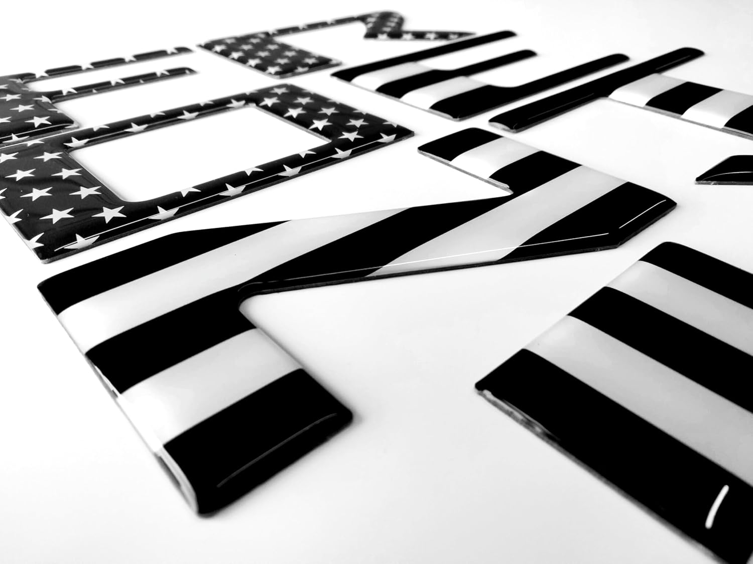 3D Domed Raised Tailgate Letters Compatible with Frontier 2025 2026 US Made (Black with RED Outline)