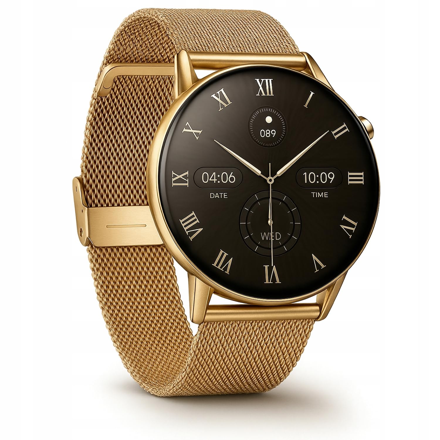 Smartwatch Damski Amoled Rozmowy Menu Polski - Zdrowie Sport Chat GPT Złoty
