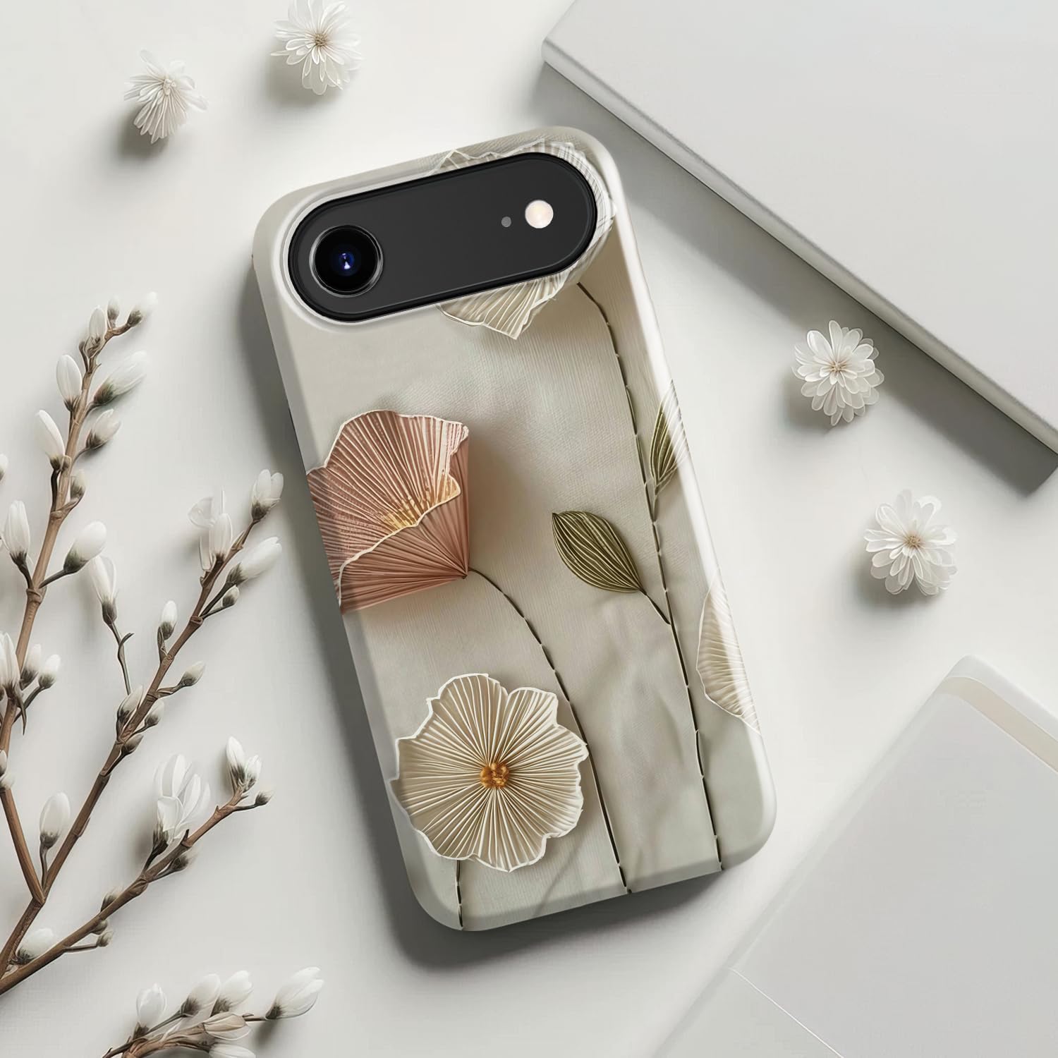 Goodon for iPhone 17 Air Case - Compatible with Magsafe - Dual-Layer Hard Shell & Silicone Cover - Protective Phone Case with Cute Wildflower Designs for Women - Ethereal Wire Florals - Image 7