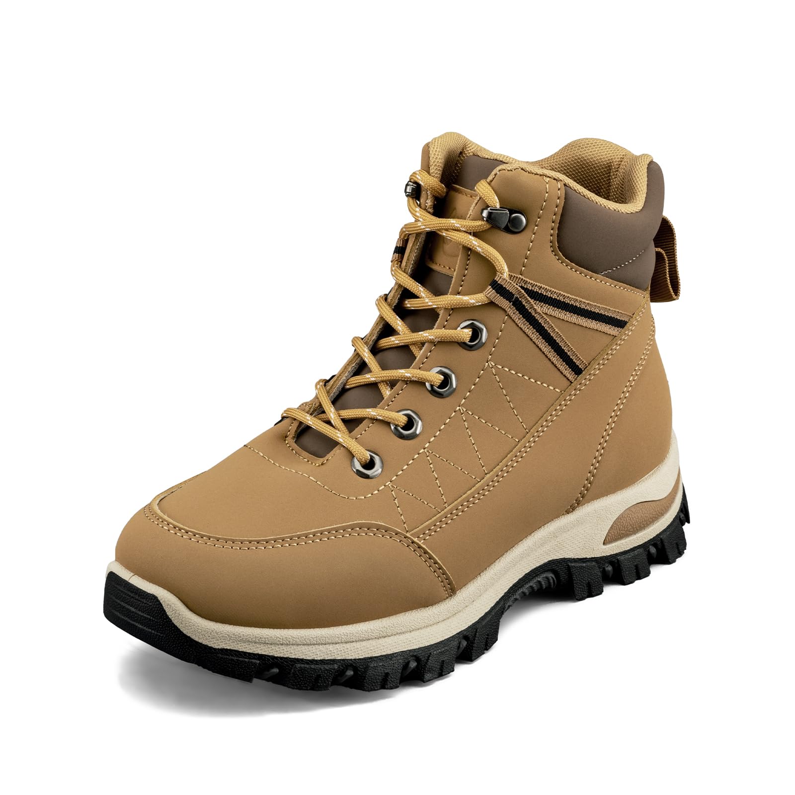 Botas de Senderismo para Mujer Impermeables Botas de Trabajo Antideslizantes Cómodas y Amortiguadoras Botas de Trabajo para Senderismo Outdoor y Trekking (MXTFA219_Camel, Adulto, Mujer, 25.0 cm, Medición, Sistema tallas calzado JP)
