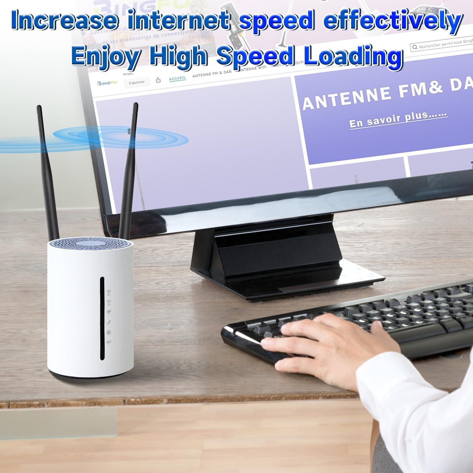 Bingfu Dwuzakresowa antena WiFi 2,4 GHz 5 GHz 5,8 GHz 6 dBi wtyczka SMA do bezprzewodowej kamery wideo, kamery IP, rejestratora monitoringu DVR, pojazdów, ciężarówek, kamperów, przyczep, kamer cofania