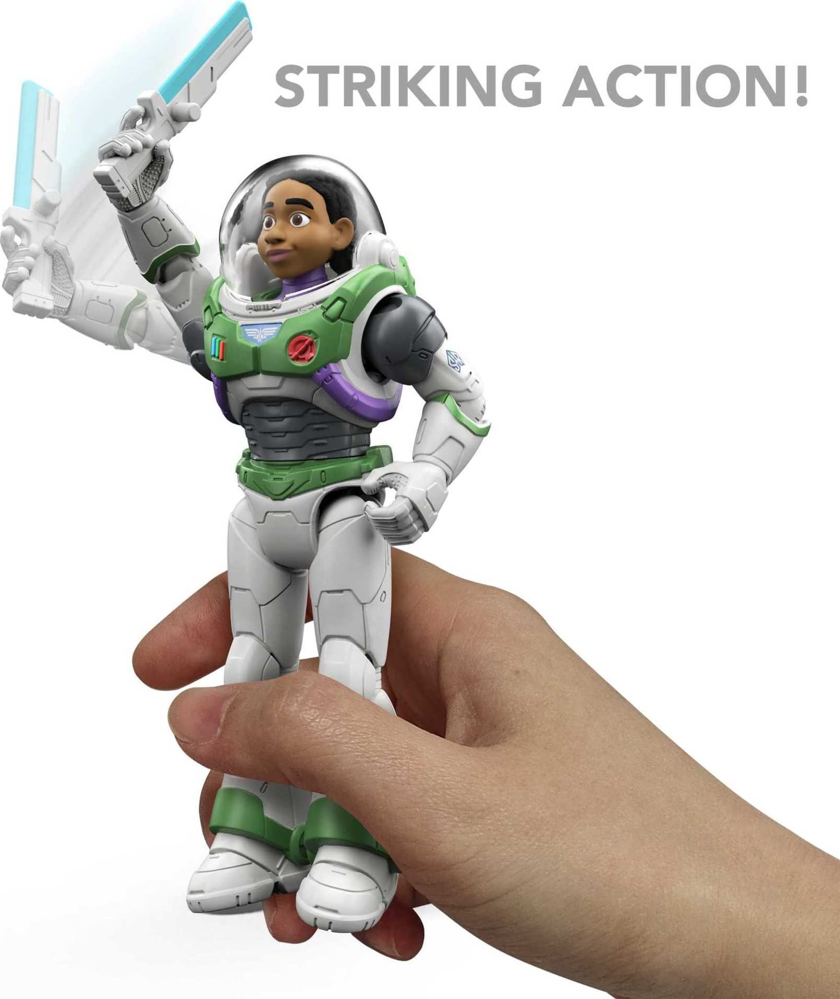 Action Figure Izzy Hawthorne Con Equipaggiamento Da Missione – Lightyear Disney Pixar – 14 Articolazioni, Spada Laser, 2 Missili E Sox Il Gatto Robot – Giocattolo 4+ Anni - 3
