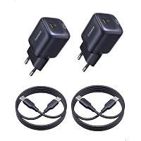 Baseus Caricatore USB C 45W, Confezione da 2 Caricatori Rapidi GaN