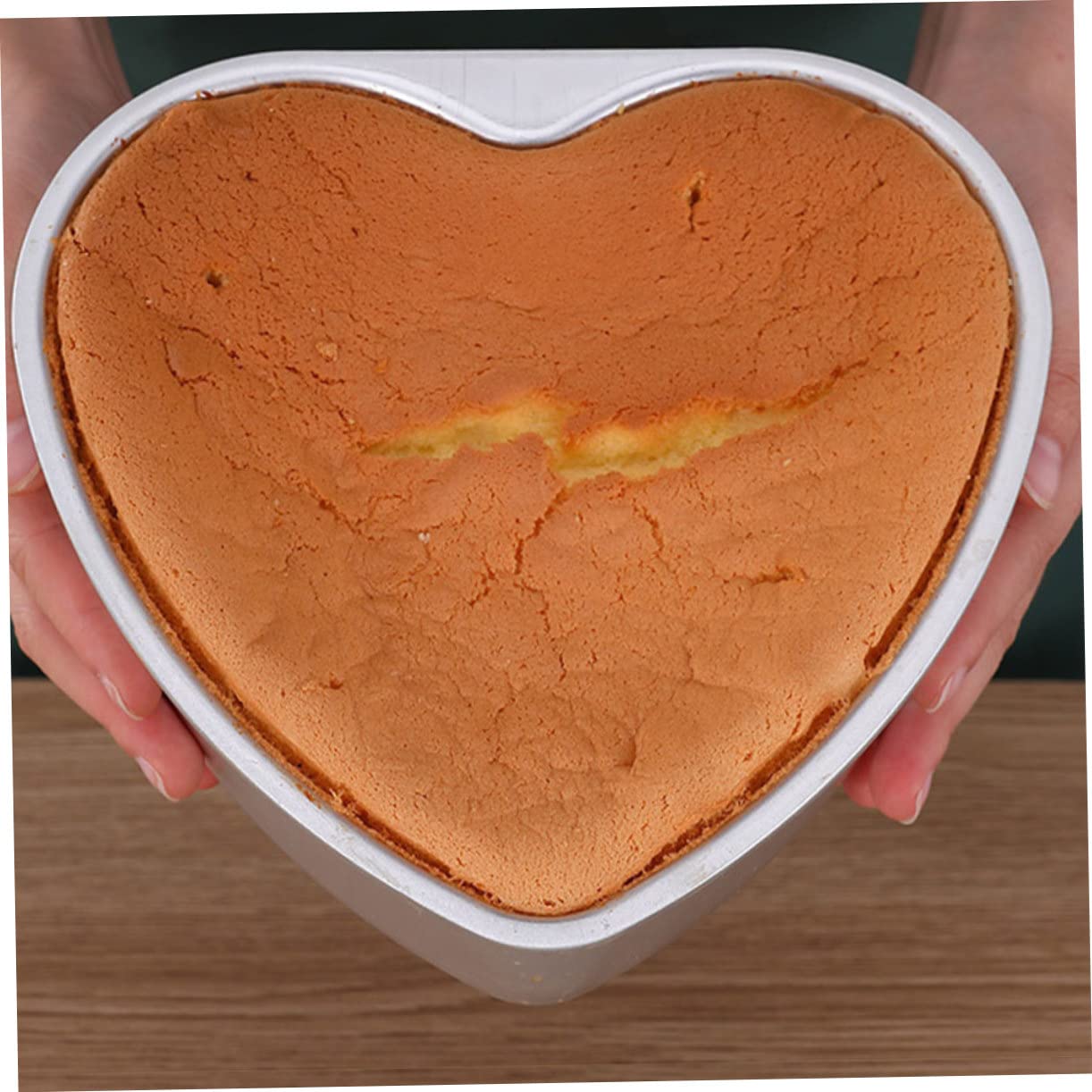 COLLBATH Moule à Gâteau de Cœur 2 Pièces Alliage D'aluminium Argenté