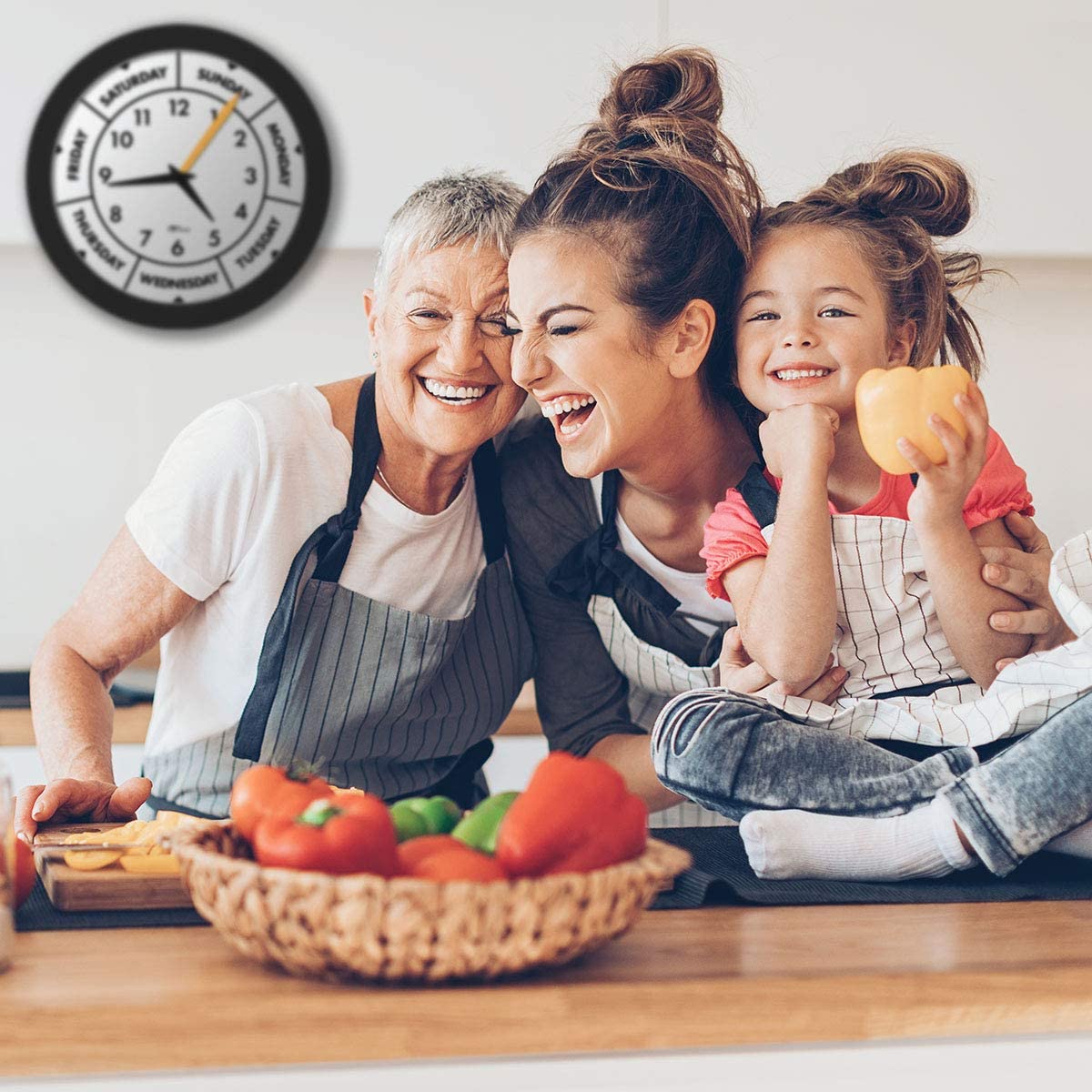 DayClocks Time & DayofTheWeek Modern Wall