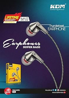 KDM Original M10 Hands-Free, Wired in-Ear Headphone Earphones with Microphone