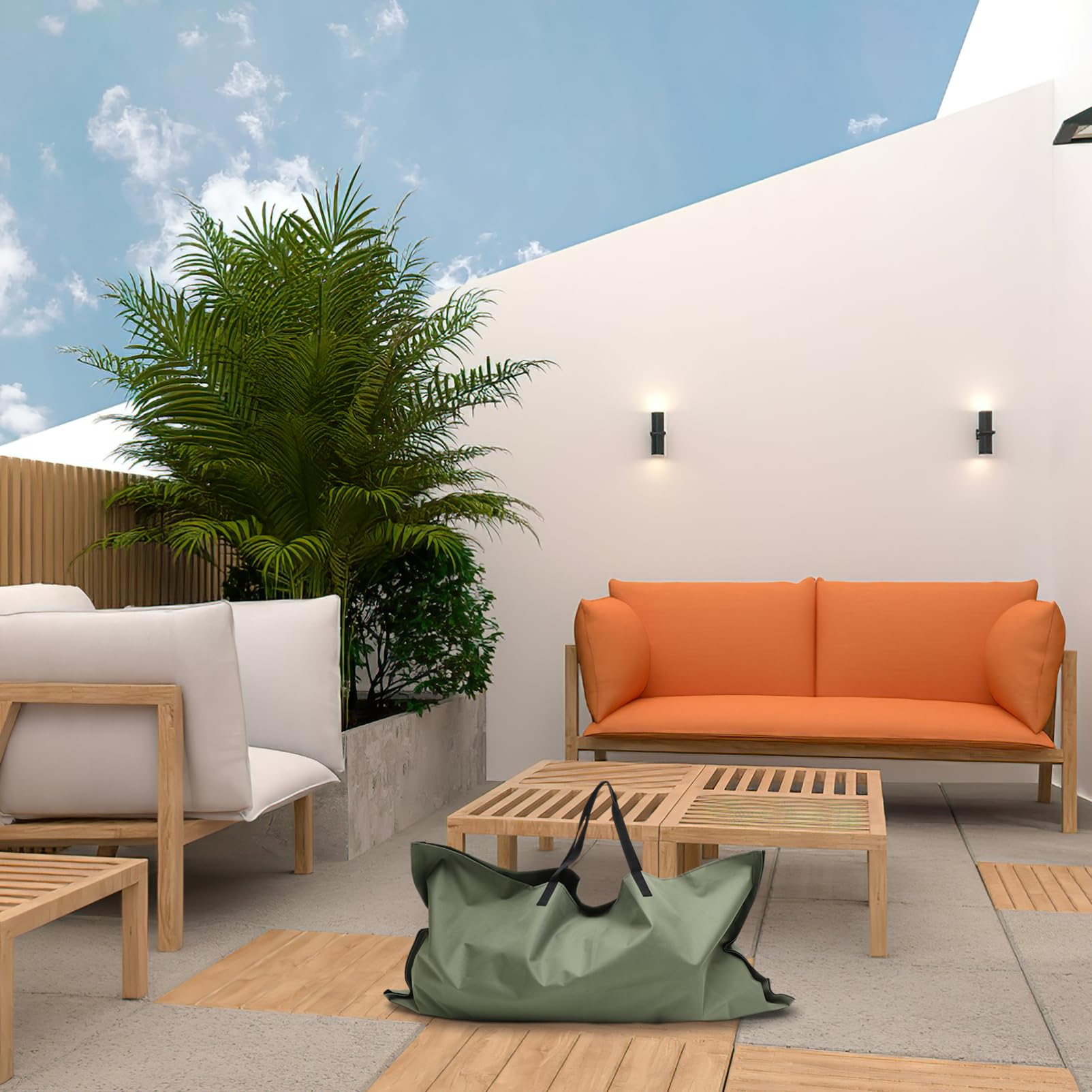 Happyyami Telo Da Giardino Contenitore Per Immondizia Sacco Per Immondizia Lascia Borsa Per Raccolta Erbacce Borsa Di Stoccaggio Portatile Secchio Bidoni Della Spazzatura Green Panno Oxford