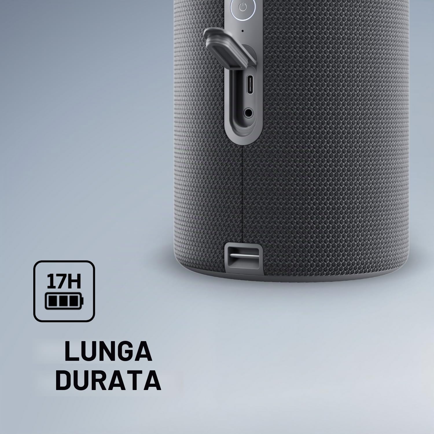 Loewe We. by Hear 2 Storm Grey Outdoor/Indoor Bluetooth Speaker, 60 W, Resistente all'Acqua, Altoparlante Bluetooth Portatile, Ricaricabile, qualità Audio Trasparente, Lunga Durata, IPX6