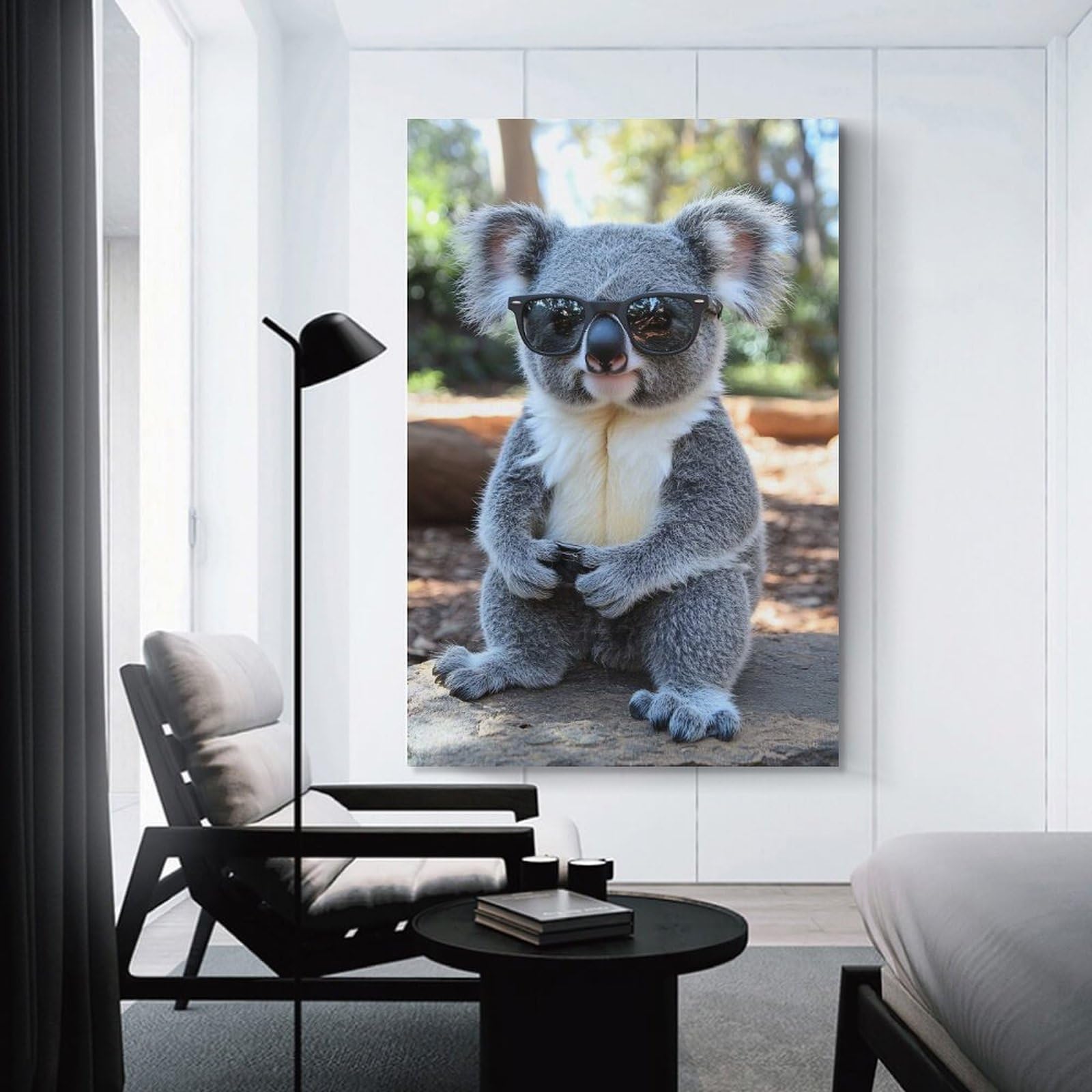 Junmoney Cool Koala with Sunglasses Decorative Wall Artwork 20x30inch(50x75cm), for Living Room, Lounge Or Sitting Room, A Home Accent with Warm Character
