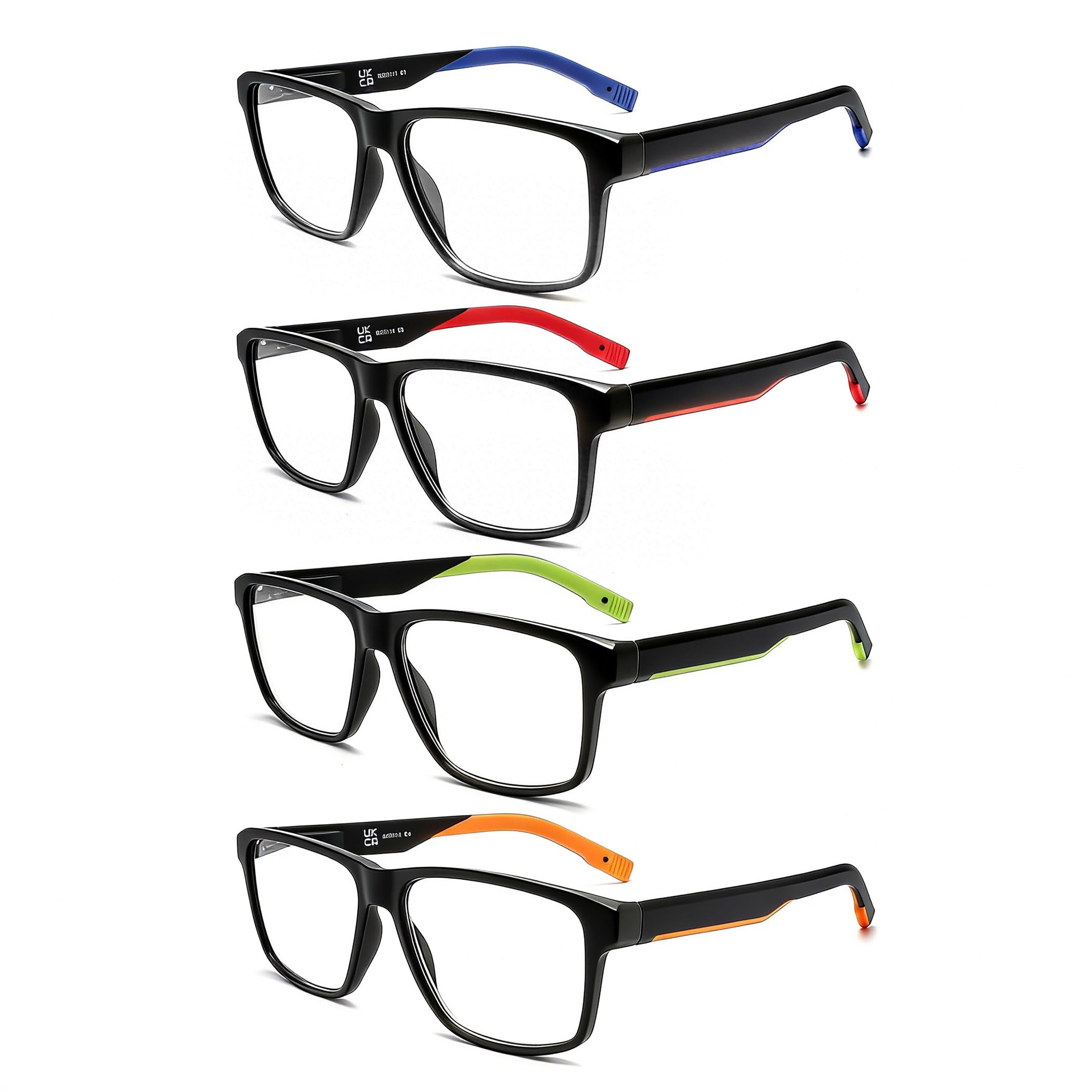 Photo 1 of MODFANS Men's Oversized Blue Light Reading Glasses - 2.25 Magnification, 4 Pack