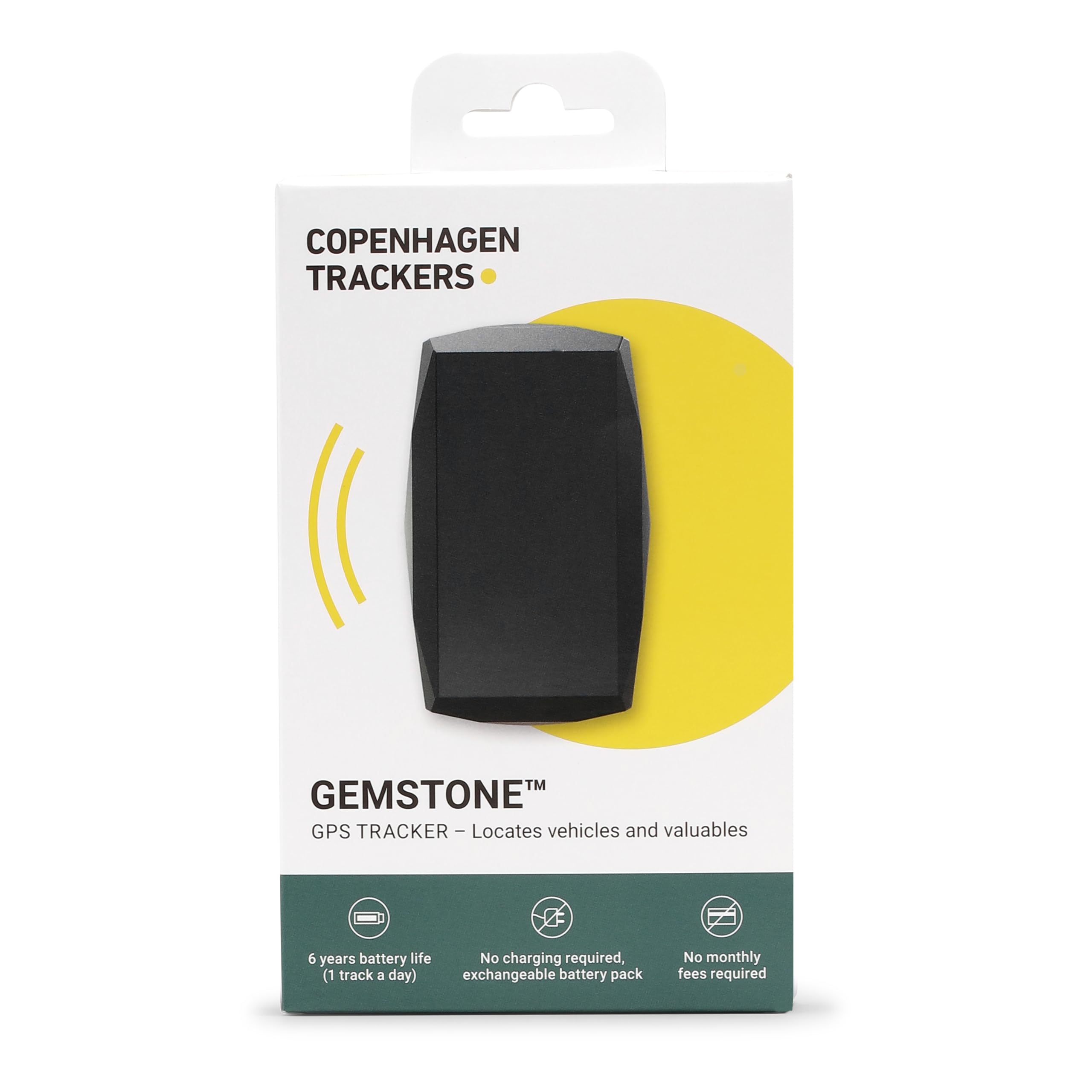 Gemstone GPS Tracker (4G) - Kostenlose lebenslange SIM inklusive - Keine monatlichen Gebühren - Bis zu 6 Jahre Akkulaufzeit ohne Aufladen - Kostenlose Abdeckung in über 150 Ländern