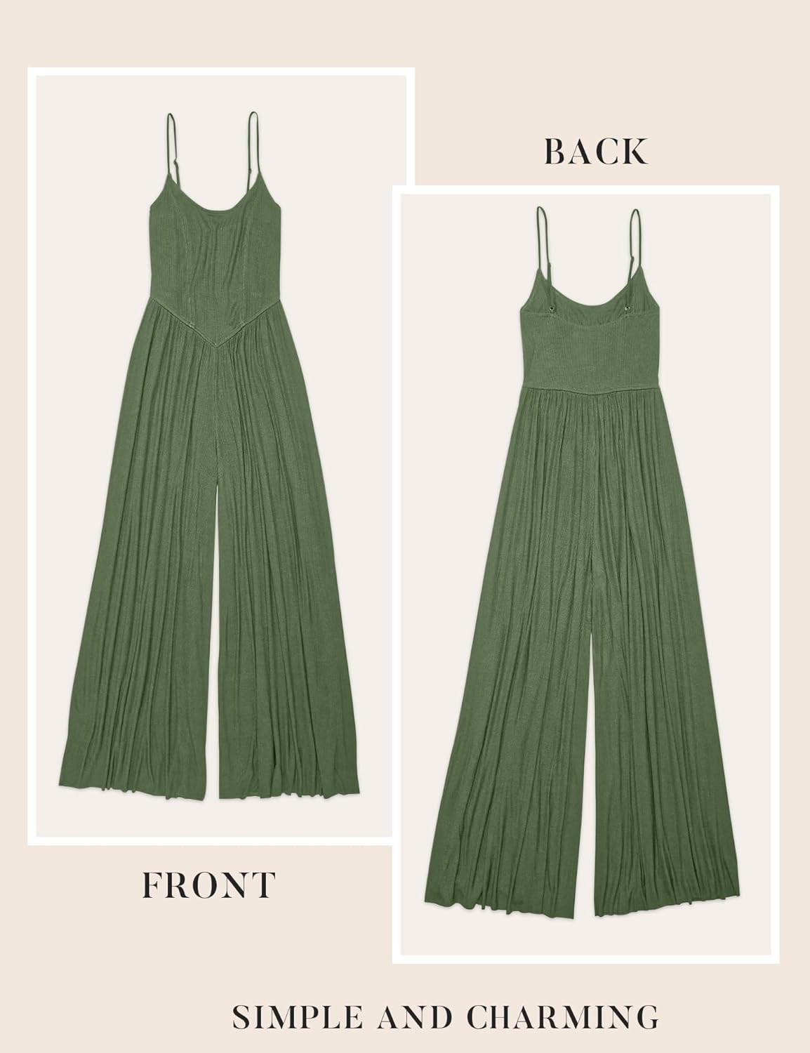 Relipop Women Summer Scoop Neck Spaghetti strap Wide Leg Jumpsuits 2026 Casual One Piece Jumper Romper Outfits & Pockets - Image 7