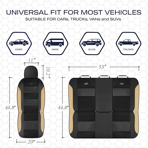 Miniatura 5 de Skechers Fundas de asiento de espuma viscoelástica y refrigeradas por aire, cuero de primera calidad con fundas de asiento de automóvil de malla