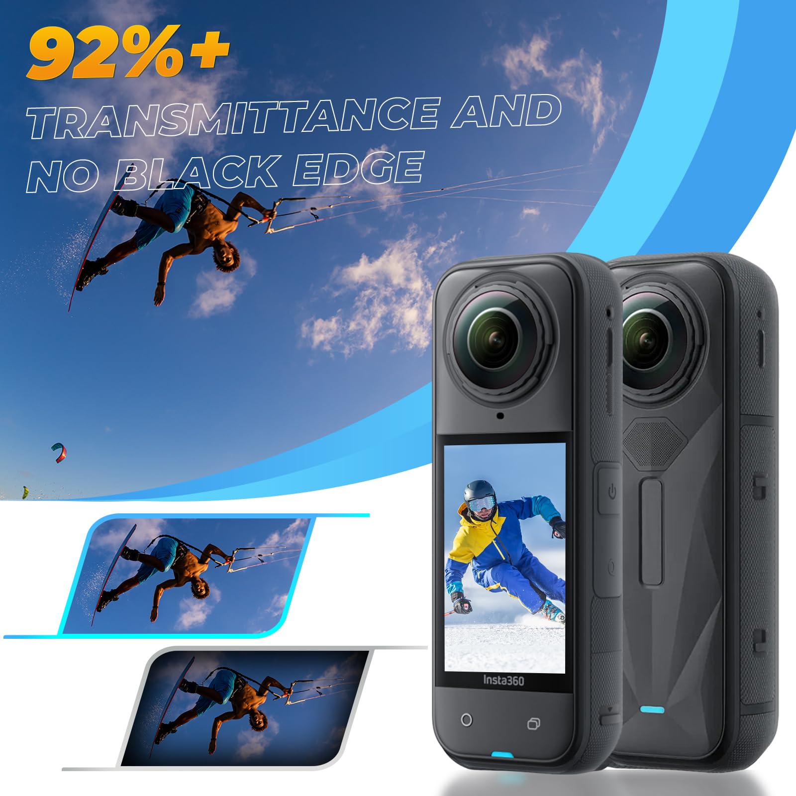 FiTSTILL-Schutzset Für Insta 360 X5 – Displayschutz Aus Glas & Silikonhülle Inkl. Objektivschutz & Standfuß