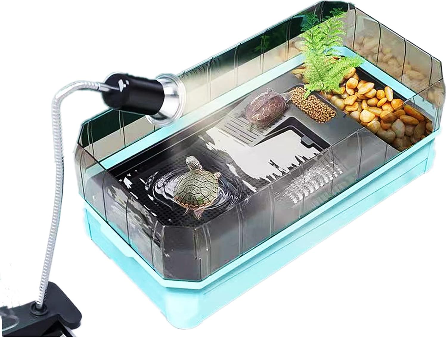 Large Turtle Tank Kit with High Fence, Water Filter, and Easy Water