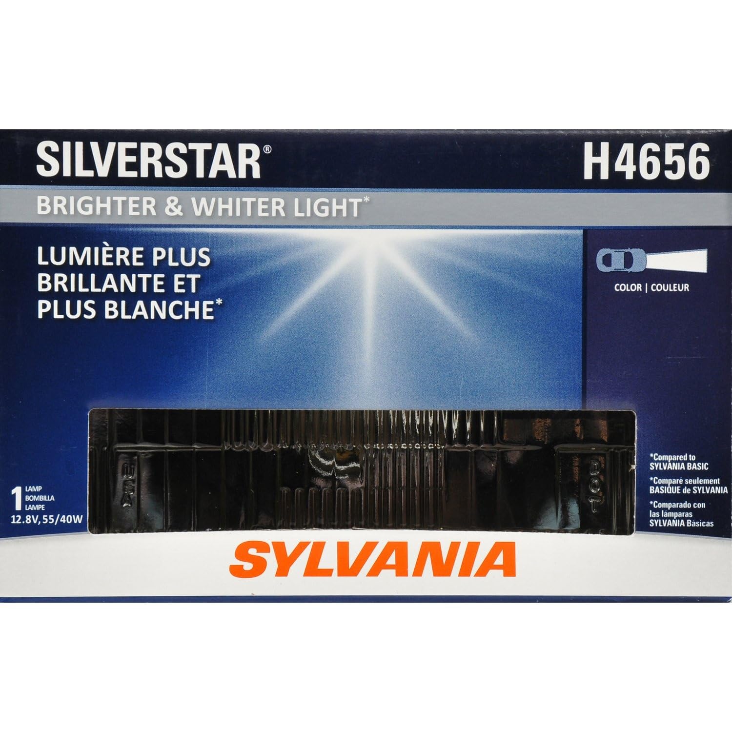 SYLVANIA - H4656 SilverStar Sealed Beam Headlight - High Performance Halogen Headlight Replacement (100x165), Brighter & Whiter Light for Added Clarity Downroad and Sideroad, (Contains 1 Bulb)
