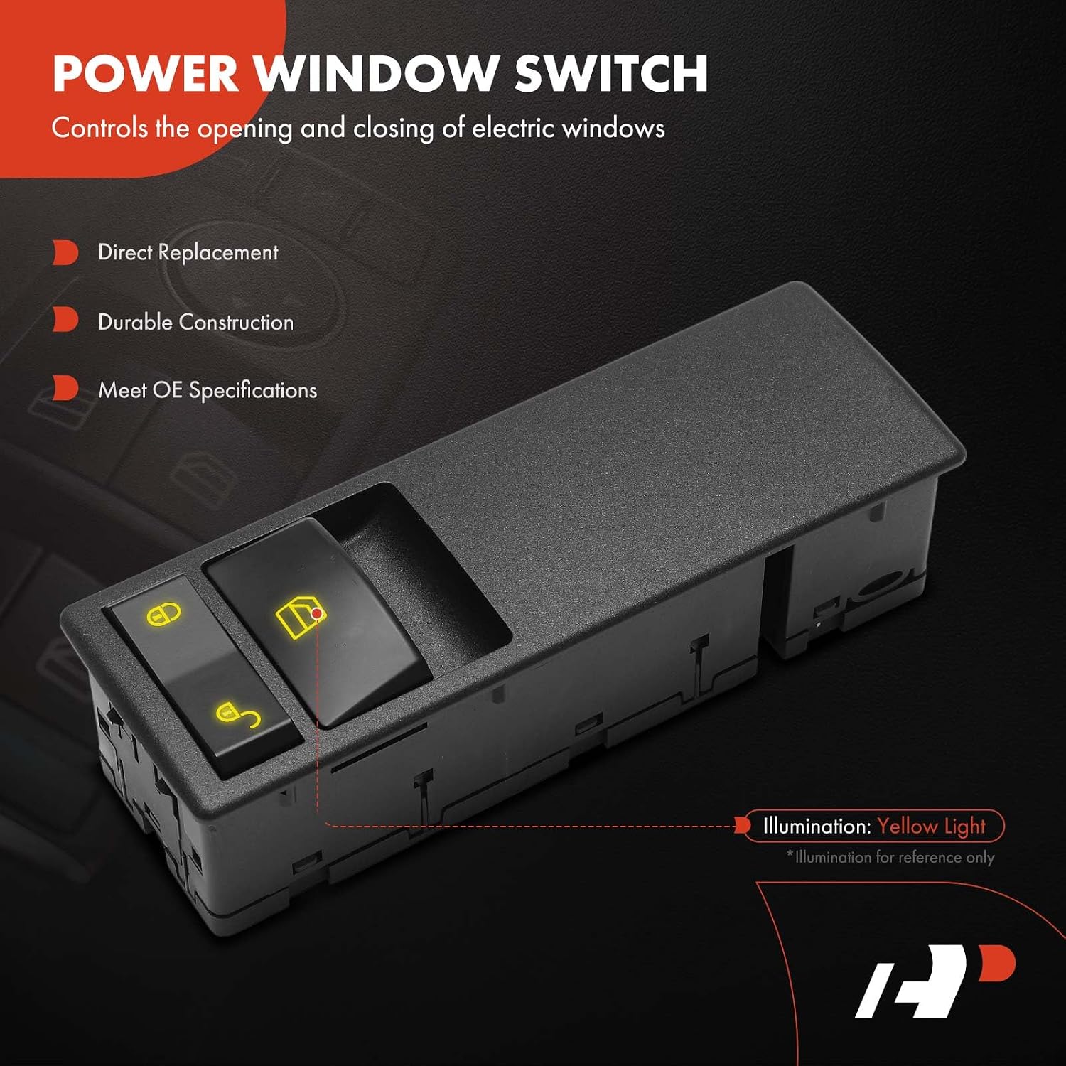 A-Premium Power Window Switch Compatible with Freightliner Cascadia 2017, Right Passenger Side