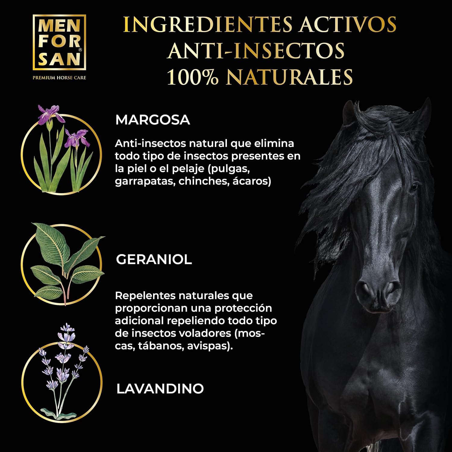 MENFORSAN Shampooing Répulsif Chevaux 1L Citronnelle Insectes