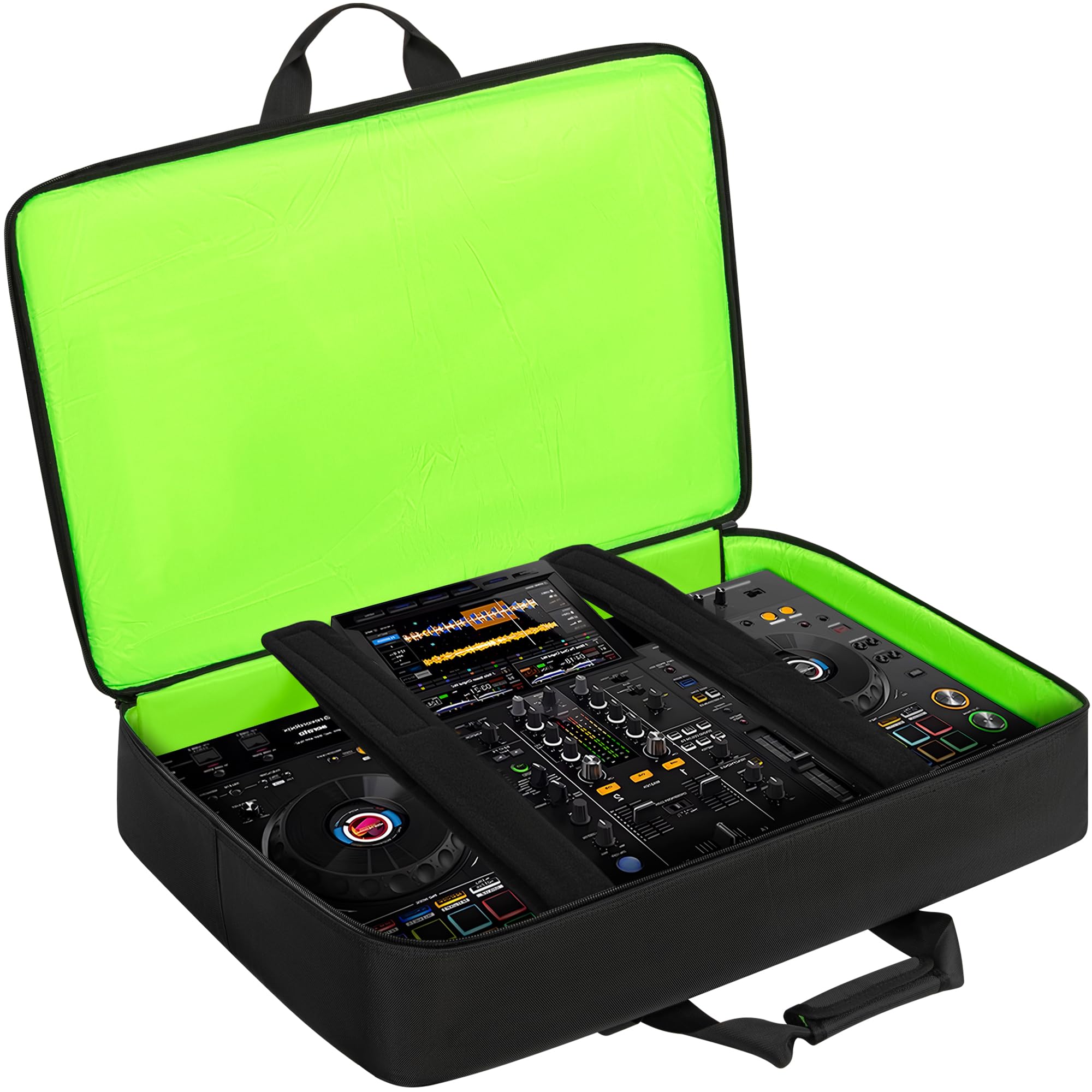 IBVIVIC DJ Controller Storage Bag Case Fits for XDJ-RX2/XDJ-RX3/DDJ-REV5/DDJ-REV7/Denon DJ Prime 4/MCX8000 Padded DJ Travel Carrying Bag