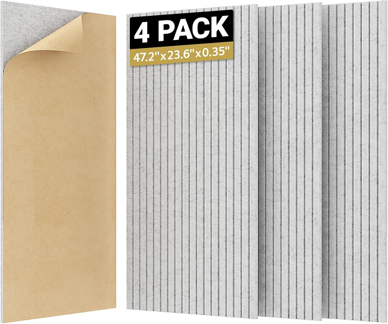 TONOR 4 Pack Large Acoustic Panels,47.2″ X 23.6″ X 0.35″ Acoustical Wall Panel, Self-Adhesive Sound Proof Panels, Decorative Soundproof Wall Panels for Echo Absorption for Home Studio Office, Grey