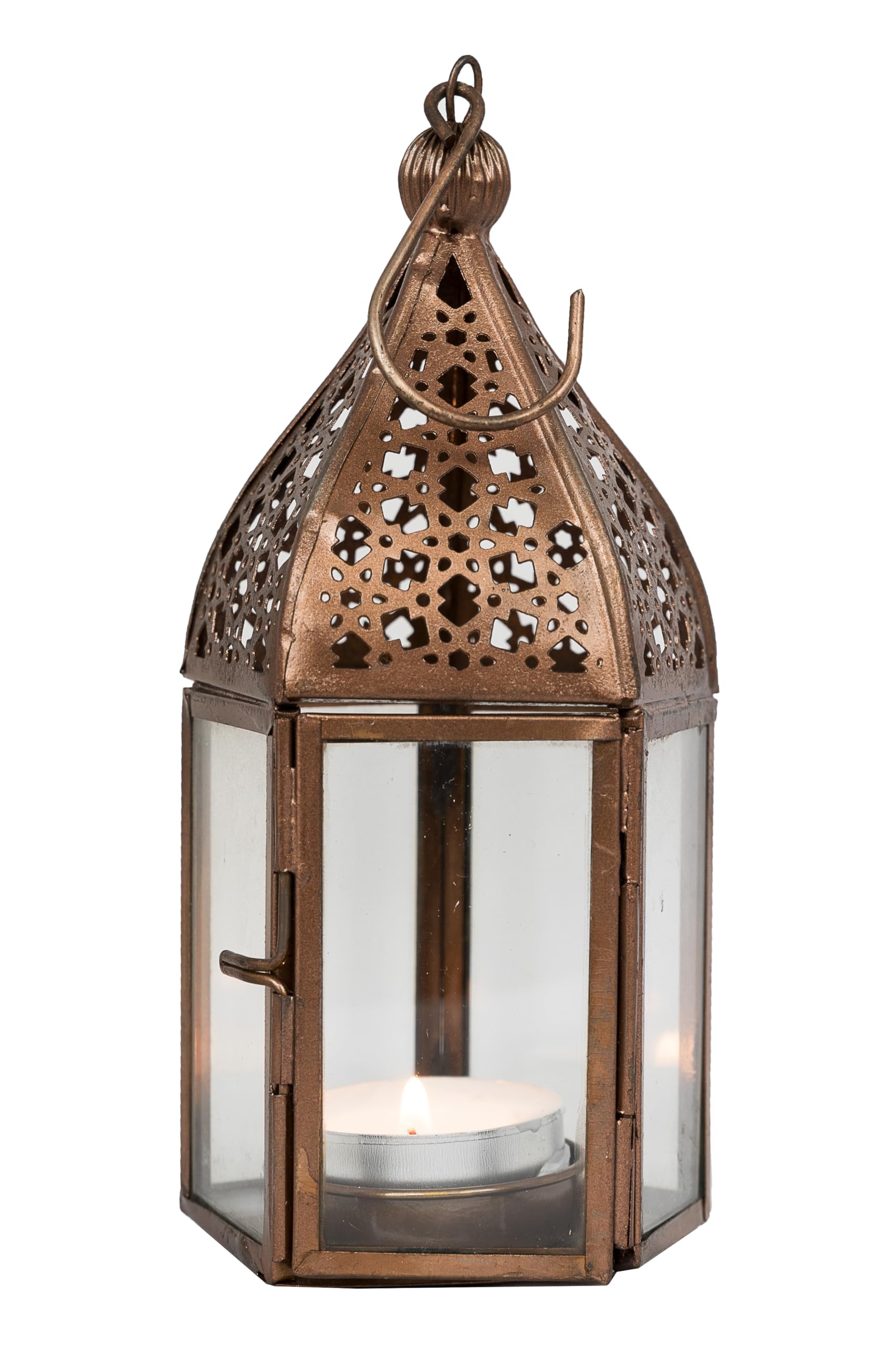 Orientalne latarnie Meena zestaw 6 kolorowych lampionów 16 cm | 6 x orientalne lampiony z metalu i szkła w 6 kolorach | marokańska szklana latarnia do użytku na zewnątrz jako latarnia ogrodowa