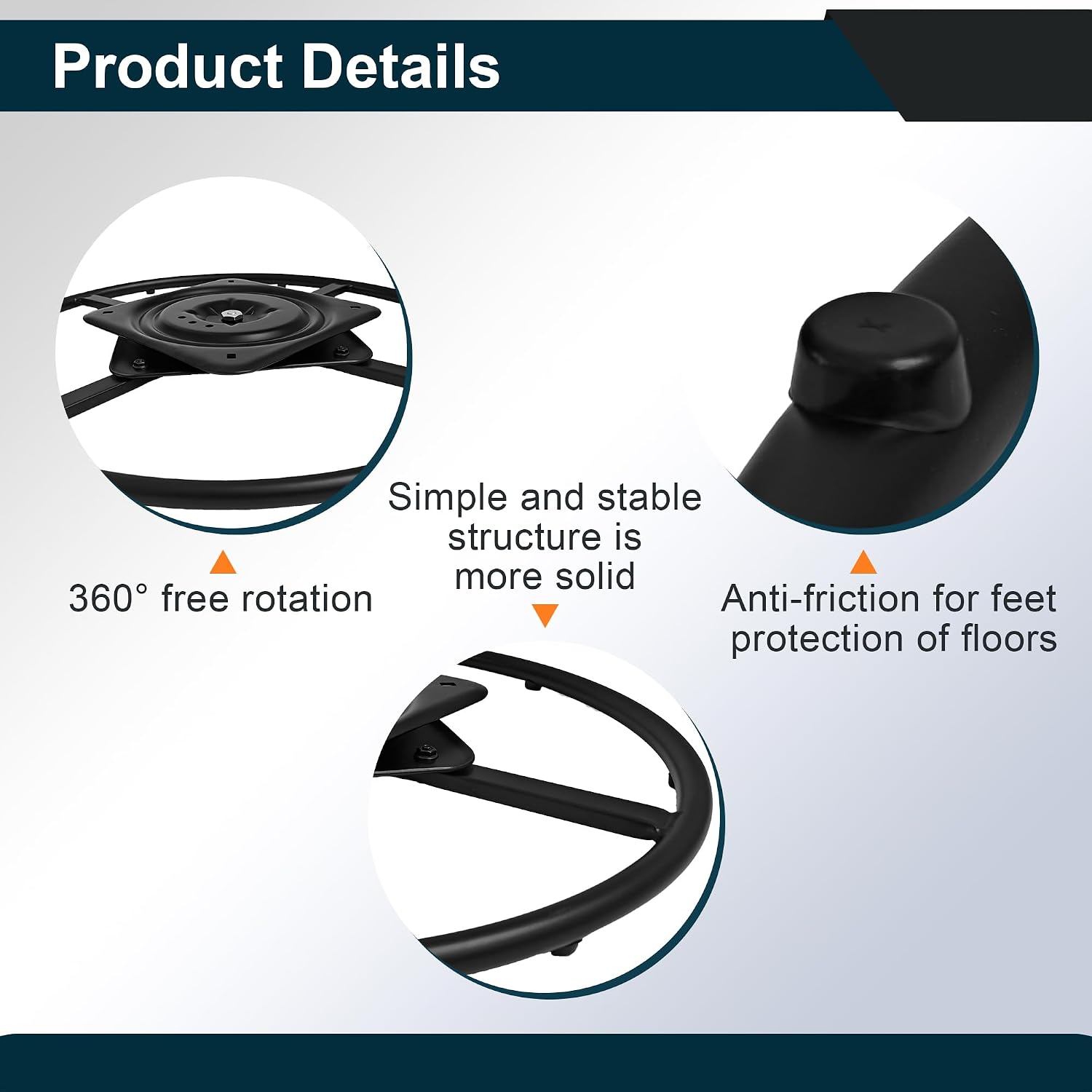 20 inch Recliner Swivel Ring Base Replacement with Plate,Heavy Duty Furnitures Sofa Chair Swiveling Bottom Parts (20 inch)