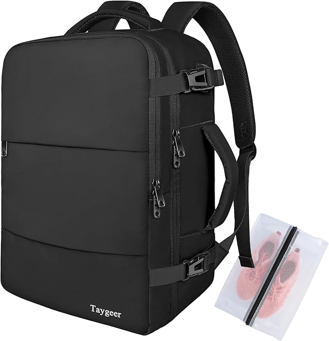 Taygeer Ryanair cabin bag 40x30x20 underseat backpack black