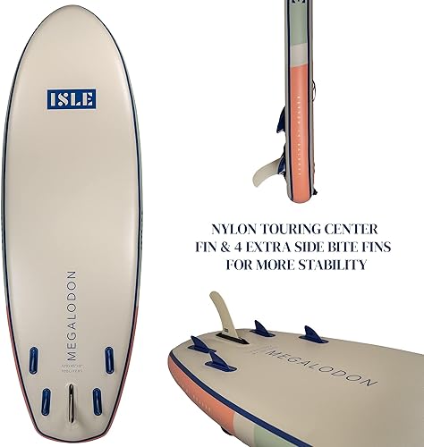 Miniatura 4 de ISLE Megalodon - Tabla de remo inflable y paquete de accesorios iSUP  Capacidad de hasta 1,050 libras, duradera, ligera, estable  12 pies de largo x