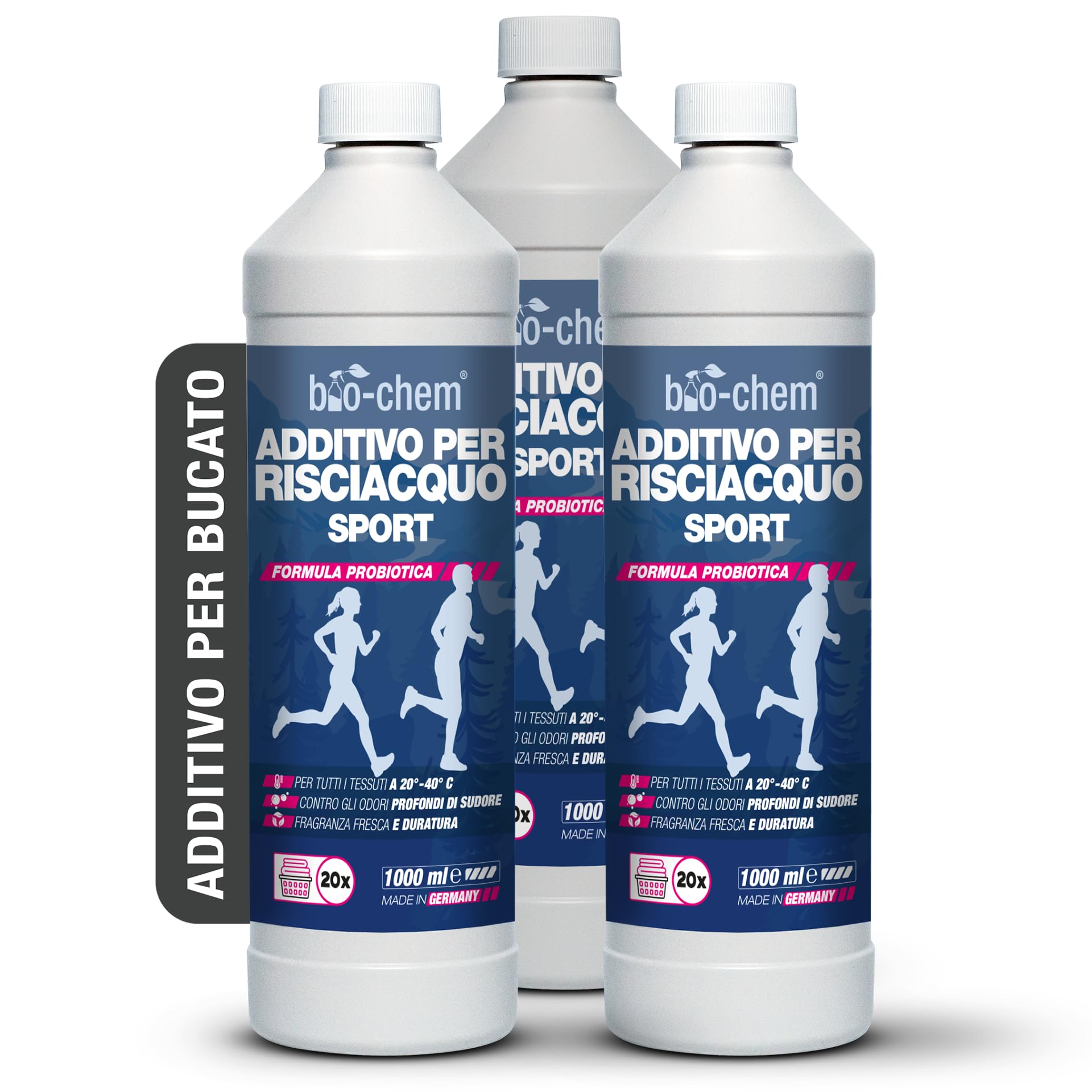 bio-chem Additivo per bucato speciale sport 3L | Anti-odore indumenti sportivi - Ammorbidente per indumenti outdoor, palestra, attività all'aperto