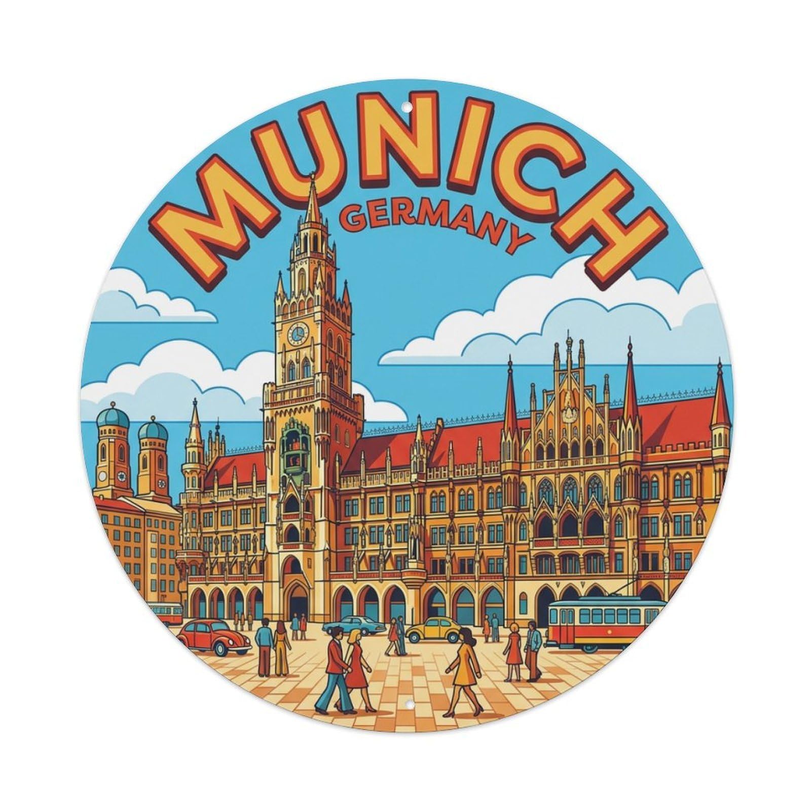 Galvaxio Style Retro Travel Germany Munich Metal Tin Sign